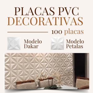 100 Placas Decorativas de Parede PVC 3D Pétalas 25cm – Cor Branca