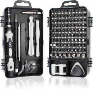 Conjunto de minichaves de fenda de precisão, 115 em 1, ferramentas de reparo profissional com chave magnética para celular, computador, notebook, relógio, PS4 e outros usos diário/profissional