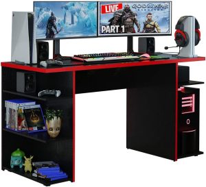 Mesa para Computador Gamer Madesa 9409 – Preto/vermelho