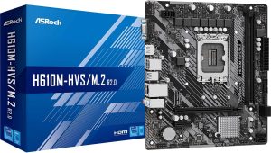 Placa Mãe AsRock H610M-HVS/M.2 (LGA 1700/2xDDR4/HDMI/VGA/M.2/USB 3.2)