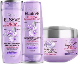 L’Oréal Paris Elseve Hidra Hialurônico Kit – Shampoo 400ml + Condicionador 400ml + Creme de Tratamento 300G