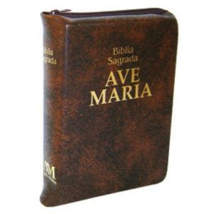Livro Bíblia Ave Maria de Bolso com Zípper: Zíper – Marrom