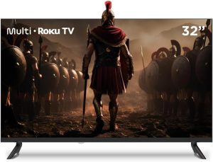 Multi Roku TV 32″ Smart com imagem HD 3 HDMI 2 USB compatível com Alexa e Google Home – TL052M
