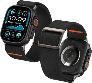 Spigen Lite Fit Ultra Band Pulseira Projetado para Apple Watch Band for Apple Watch Ultra 2/Ultra 49mm, Series 10 46mm, 9/8/7 45mm, SE2/SE/6/5/4 44mm, 3/2/1 42mm Nylon Solo Loop