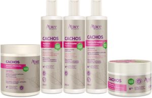 Apse Kit Completo 5 Itens Tratamento Cachos – Shampoo, Condicionador, Máscara, Ativador e Gelatina – Enrichecido com D Pantenol, Karité, Óleo de Coco e Aloe Vera – Para Cabelos Ondulados e Cacheados