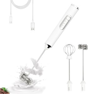 Batedor de leite elétrico portátil Mixer Elétrico Recarregavel USB misturador Batedor de Ovos / Leite / Café Batedor de ovos aço inoxidável 3 velocidades