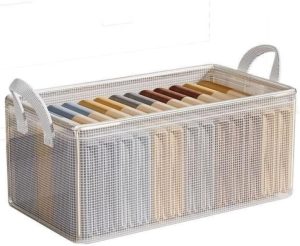 Caixa Organizadora de Armazenamento Dobrável 26 litros Estrutura em Metal, Material PVC Transparente Lavável – Resistente e Compacta (1 Unidade)