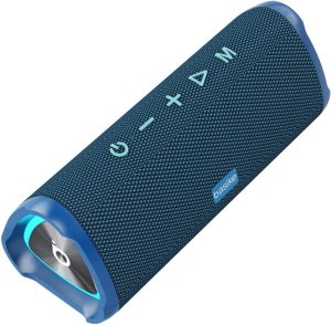 Caixa de Som Bluetooth, Basike V13, IPX5/TWS, Caixa de Som Portáteis Bluetooth, Iluminação Rítmica RGB, Essencial Para Viagens ao Ar Livre (Azul)