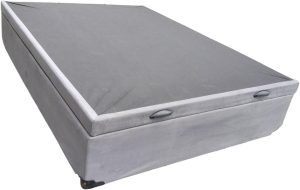 Cama Box Baú Casal Blindado Suede Cinza