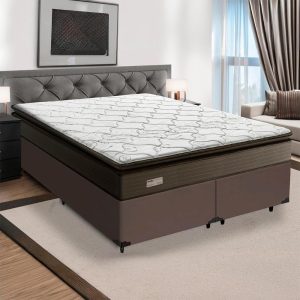 Cama Box + Colchão de Espuma D33 C/Pillow Top -Nivus (Queen)