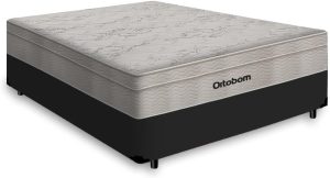 Cama Box + Colchão de Molas Ensacadas – AirTech SpringPocket – Ortobom (PRETO, Viúva)