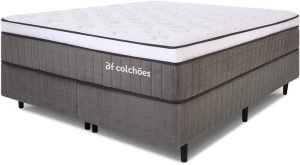Cama Box com Colchão King Molas Ensacadas Espuma D33 e Pillow de Visco Power Sleep 193x203cm – BF Colchões