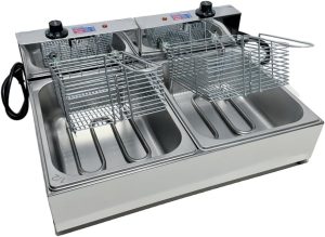 Fritadeira Elétrica Industrial 2Cubas 10L – Profissional (220, Volts)
