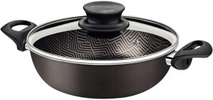 Fritadeira Multiuso Tramontina Paris em Alumínio com Revestimento Interno e Externo em Antiaderente Starflon Max Vermelho com Tampa de Vidro 24 cm 2,8 L