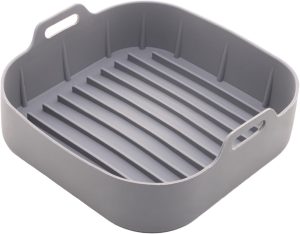 LYOR – Forma Quadrada de Silicone para Air Fryer Cinza 20Cm x 7Cm