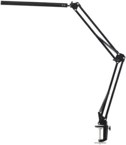 Luminária de Mesa LED Articulavel Abajur Com Garra Luz de Mesa Ajustável com Controle de Luz Conforto para os Olhos Durante a Leitura | Premium InoVibes (Preto)
