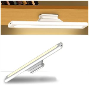Luminária de Mesa Touch Led Ajustável Com 3 Modos Para Armario Quarto Banheiro Guarda Roupa Regulagem Luminosidade Recarregável Base Magnética Barra Spot