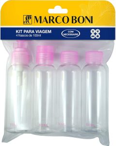 Marco Boni Kit Para Viagem Com 4 Frascos E Mini Nécessaire 100Ml 6104 Cores Sortidas 5 Itens