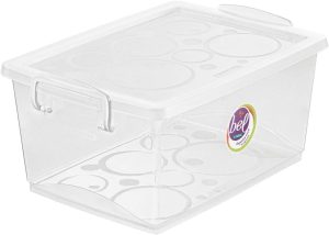 Ordene – Caixa Organizadora de 4 Litros com Travas, Cor Cristal, Linha Bel, Ordene