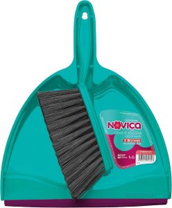Pá para Lixo Clipá com Escova Plástica, Cor Sortida (Tiffany ou Cereja), Linha Noviça, Bettanin.