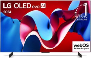 Smart TV 4K 42″ LG OLED evo Gaming TV OLED42C4 Processador α9 Ger7 AI Painel 144Hz Design Ultra Slim Dolby Vision Dolby Atmos G-Sync FreeSync