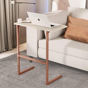 Apoio De Sofá Para Notebook Mesa Lateral Home Office Estudos Apoio Sala – (Pérola/Bronze))