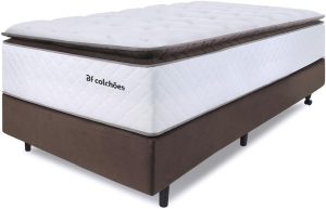 Cama Box Solteirão Colchão Molas Ensacadas com Pillow Top Extra Conforto 97x203x72cm – Premium Sleep – bf Colchões