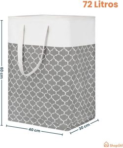 Cesto De Roupa Suja Organizador de Brinquedos De Tecido Dobrável Tamanho Grande 72L (Colméia)