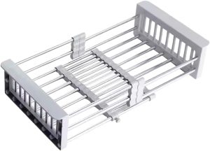 Cesto Escorredor Aço Inox Cuba Ajustável De Pia Extensível Cor Prata Cozinha – Brinovar
