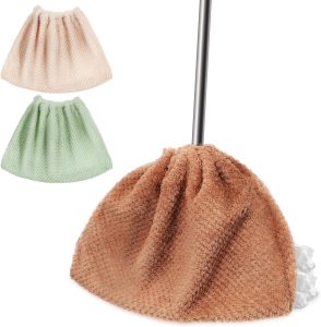 Gatuida 3 peças multifuncionais capa de pano de vassoura preguiçosa capa de limpeza de vassoura absorção de água capas de vassoura para varrer capa de esfregão doméstico pano de substituição de lã