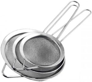 Kit 3 Peneiras em Inox para Coar Sucos e Líquidos