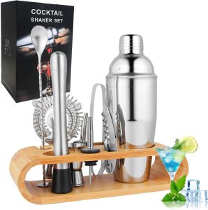 Kit Coqueteleira, Coqueteleira Inox, Kit Drinks e Coqueteis, kit Bartender, Kit Bar, 550ml