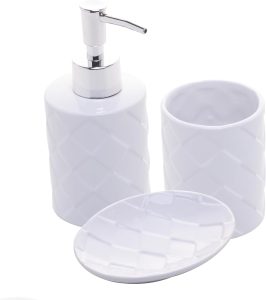 LYOR – Conjunto 3 Peças para Banheiro de Cerâmica Toulon Branco
