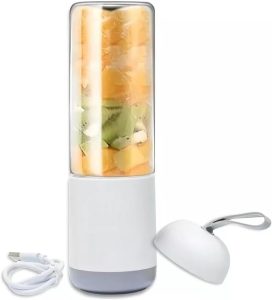 Mini Liquidificador 6 Laminas Portátil USB 330ml Com Jarra De Vidro Mixer (Branco)