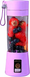 Mini Liquidificador Portátil – Compacto, Prático para Sucos, Vitaminas e Shakes – para Academia, Trabalho, Viagens e Uso Diário (Lilás)
