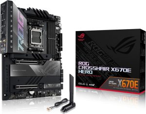 Placa Mãe Asus ROG CROSSHAIR X670E HERO Wi-Fi (AM5/4xDDR5/M.2/USB 3.2/RGB)