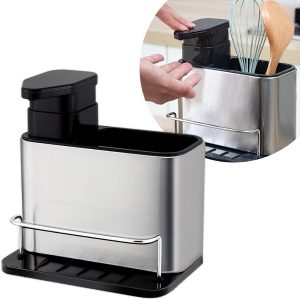 Porta Detergente Organizador Pia Cozinha Dispenser Sabão Inox