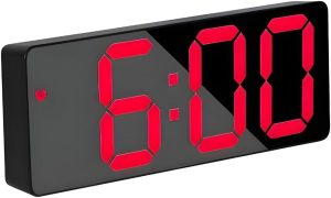 Relógio Digital LED Q-2151 com Despertador, Alarme e Controle de Luminosidade – Display de Temperatura, Modos 12/24 Horas e Alimentação USB (Vermelho)