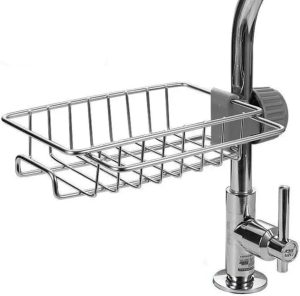 Suporte Organizador de Torneira Aço Inox para Cozinha Banheiro Lavanderia Sabonete Detergente Pano de Prato