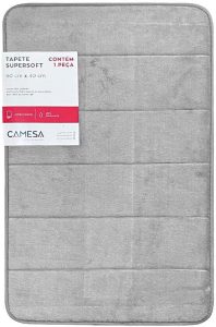 Tapete de Banheiro Super Soft – 60cm x 40cm Cinza Camesa